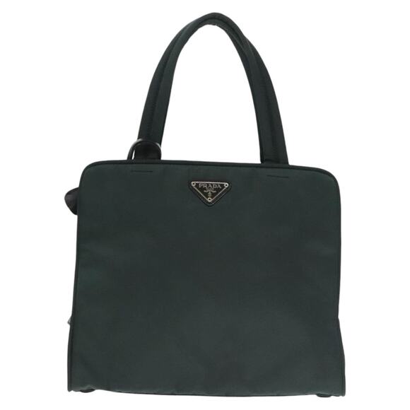 PRADA Hand Bag Nylon Green Silver - Picture 2 of 16